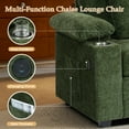 thumbnail image 5 of FFH Accent Chair, Modern Oversized Chair with Ottoman, Chenille Comfy Sofa Bed with Cup Holders, Charging Ports and Storage Space, Green, 5 of 13