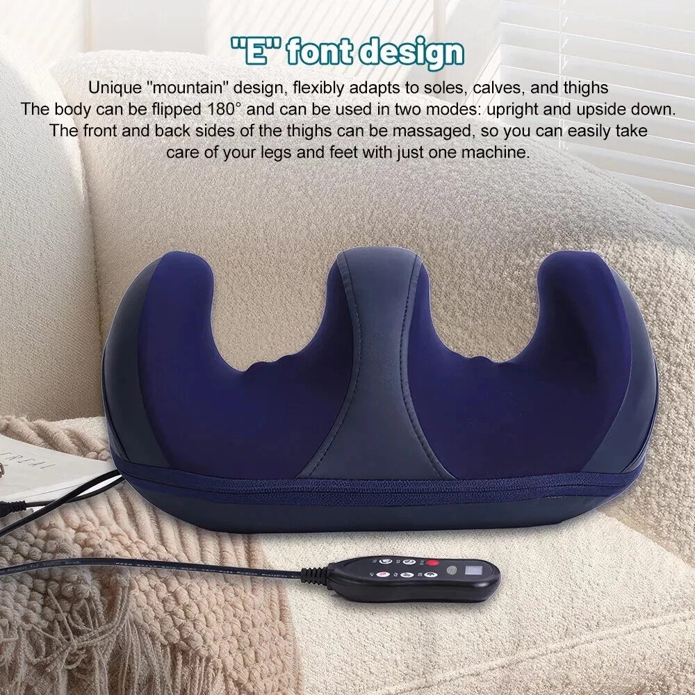 XEENSO Electric Deep Tissue Foot and Calf Massager with Heat for Foot And Calf Massage, Blue