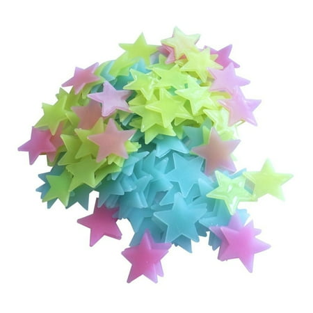

Luminous 3D Stars Glow In The Dark Wall Stickers Ceiling Home Decor Fluorescent Star Stickers For Kids Baby Rooms Bedroom Multicolour