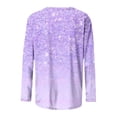 thumbnail image 5 of miqiqism Vintage Printed Tees for Women Fashion Casual Round Neck Sweatshirt Juniors Long Sleeve T-Shirt Top Trendy Slim Fit Tunic Blouses Clothes,Purple,Large, 5 of 5