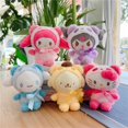 thumbnail image 3 of Personalizado 12cm Sanrio Kuromi My Melody Cat Pc perro Hello gatito llavero Anime figura de felpa colgante accesorios animales juguetes de peluche, 3 of 4