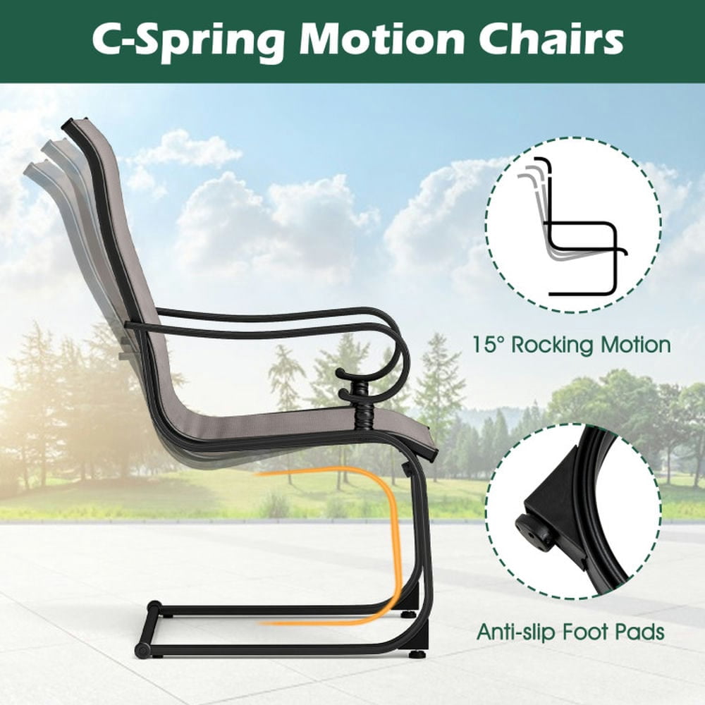 Spaco Set of 2 Patio Chairs with Quick-drying and Breathable Fabric for Backyard, Patio Dining Chair for Outdoor as Garden, Yard, Gray