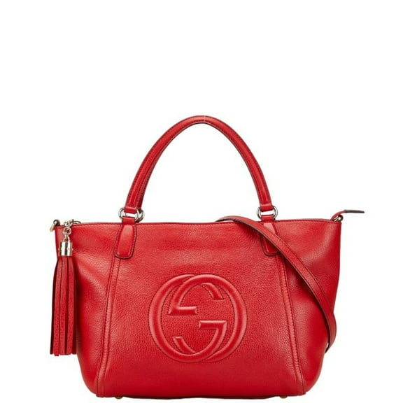 Pre-Owned Gucci Soho handbag/shoulder bag, 2-way, red leather, women's. (Good)
