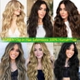 thumbnail image 2 of LORIEN Clip in Hair Extensions Real Human Hair, 22 Inch 110g, 1B Natural Black, Clip in 100% Brazilian Remy Human Hair Extensions 8pcs Per Set with 18 Clips Double Weft, 2 of 6