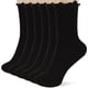 thumbnail image 1 of Xiao Hua pares de calcetines de algodón para mujer - Calcetines con puños con volantes - Calcetines casuales con volantes (negros), 1 of 5