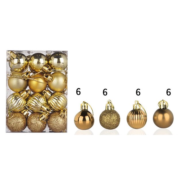 Bouanq - 24 mini bolas navideñas irrompibles para árbol de Navidad, ideal para decorar fiestas, bodas y otras ocasiones. Oferta disponible.