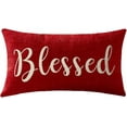 thumbnail image 2 of Nice Gift Inspirational Blessed Words Waist Lumbar Red Cotton Linen Throw Pillow Case Cushion Cover for Sofa Home Christmas Decorative Oblong 12x20 Inches, 2 of 2
