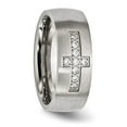 thumbnail image 5 of Auriga Fine Jewelry Stainless Steel Brushed with CZ Cross 7.75mm Band for Men Size 11.5, 5 of 7