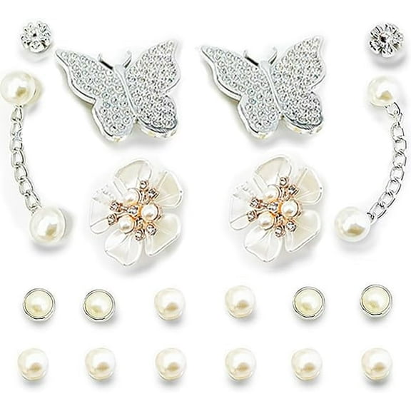 Bling Shoe Charms for Women, Sparkle Rhinestones Shoe Decoration Charms, Gems Shoe Charms, Girly Shoe Chains for Clog Sandals, DIY Shoe Accessories for Party Favor Gift