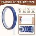 thumbnail image 3 of Uxcell PET Heat Tape  High Temp Resistant Transfer Tape for Sublimation PCB Masking Wire Splicing DIY Crafts 18mm x 33m 2 Blue, 3 of 7