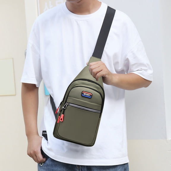 Vfedsrsge Green Crossbody Sling Bags for Women, Men,Waterproof Shoulder Sling Bags Fanny Pack,Gifts Under 10 Dollars,Chest Bags with Compartments for Travel, Sport, Daily Activities