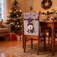 thumbnail image 5 of Luoshdecor Christmas Chair Back Covers, Winter Purple Reindeer Santa Snowman Chair Cover for Kitchen Holiday Home Party 18x21 in, 5 of 6