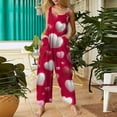 thumbnail image 6 of Fgvctg Valentine's Day Women's Jumpsuits Wide Leg Pant Date Night Spaghetti Straps Cute Love Heart Print Jumpsuits Sleeveless Bib Overalls Sprimg Rompers Clothing With Pockets Light pink XL, 6 of 6