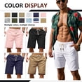 thumbnail image 4 of Iceglad Men's Linen Casual Classic Fit Short Drawstring Summer Beach Shorts, 4 of 9