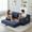 Blue + Corduroy + 3 Seat + Foam, variant on Memory Foam Cloud Loveseat Sofa - 2 in 1 Convertible Folding Couch Bed, No Assembly Compressed Corduroy Floor Lounge for Apartment Office Bedroom,Black