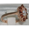 thumbnail image 3 of LBG British Made 9k Rose Gold Natural Opal & Garnet Womens Anniversary Ring - 33 size options - Size 8.5, 3 of 5