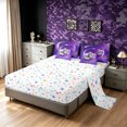 thumbnail image 4 of Manfei Kawii White Tiger Full Size Bedding Sets, Dreamy Comic Moon Full Size Bed in a Bag, Purple White, Colorful Stars Reversible, 7 Pieces, 4 of 6