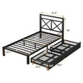 Twin Size Metal Platform Bed with 2 Drawers, Heavy Duty Metal Bed Frames with Headboard and