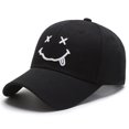 thumbnail image 2 of Versión coreana de gorra de béisbol para deportes al aire libre, gorra informal de pareja de Joker con bordado de sarga de algodón y cara sonriente, 2 of 5