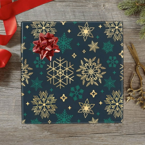 Christmas Wrapping Paper | Premium Holiday Gift Wrap | Green Gold 58" x 23" (1–5 Rolls) - 1 Roll