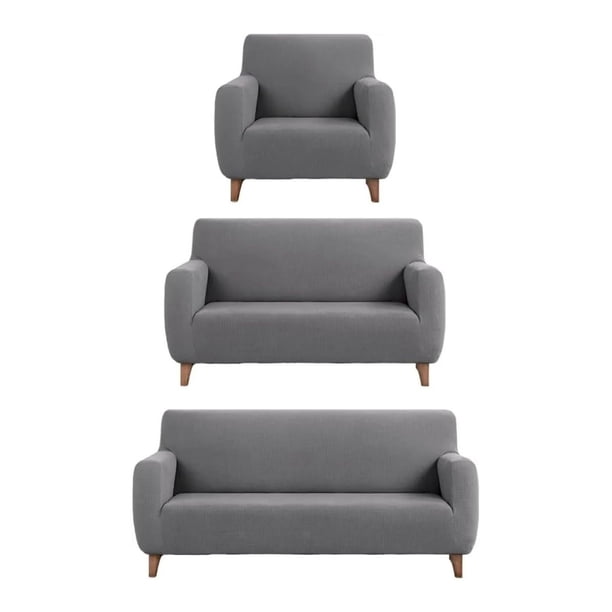 Protector Cubre Salas Stretch, 3 Piezas Ajustables (Gris Claro)… B.KIND & BEYOND Stretch 3 piezas