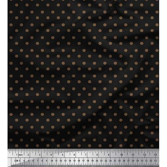 Soimoi Cotton Duck Fabric Hexagon Shirting Decor Fabric Printed Yard 42 Inch Wide