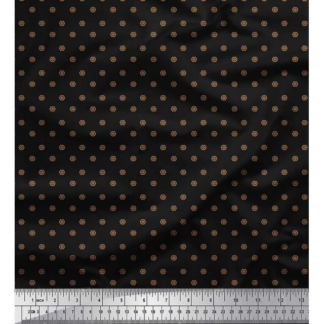 Soimoi Tissu Popeline de Coton Tissu Imprimé Hexagone pour Chemises au Mètre 42 Pouces de Large