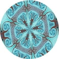 thumbnail image 1 of Ahgly Company Indoor Round Patterned Marble Blue Area Rugs, 8' Round, 1 of 6