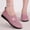 #118-Pink, variant on Wowcloth Plus Size Women's Breathable Driving Shoes – Comfortable Flat Slip-On with Soft Sole and Round Toe for Casual Everyday Wear
