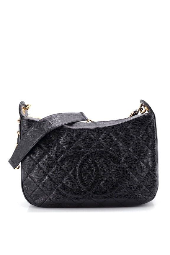 Pre-Owned Timeless CC Chain Shoulder Bag Quilted Caviar Medium By Rebag