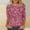 Pink, variant on Shirts for Women Trendy Fashion Women's BlingBling Printed Blouses Three-Quarter Sleeve T-Shirt Round-Neck Pink 2X