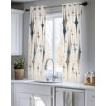 thumbnail image 5 of Brown Green Diamond Sheer Curtains 45 Inch Length 2 Panels Set for Living Room/Bedroom, Modern Geometric Middle Century Beige Kitchen Curtains Grommet Semi-Sheer Curtains Window Treatments 42"x45"x2, 5 of 7