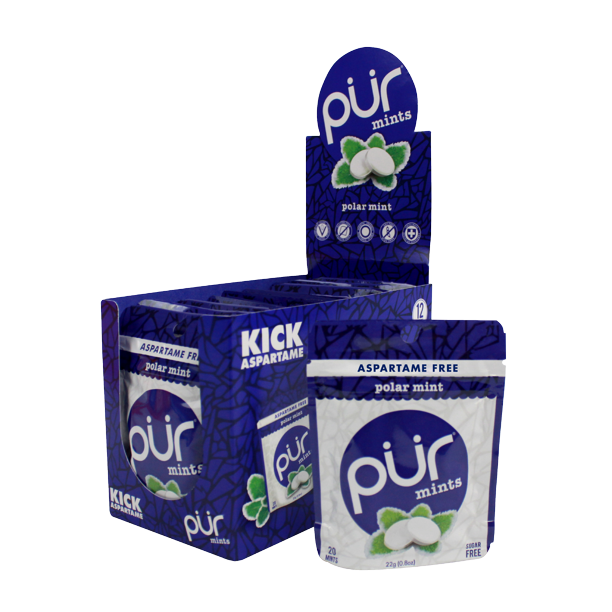 PUR Breath Mints, Polar Mints, Aspartame Free, 20 Pieces (Pack of 12