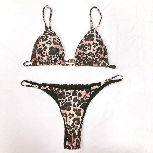 QWZNZGR Leopard Print Bikinis 2023 Swimwear Women Strap Biquini Push Up