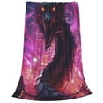 thumbnail image 2 of Honeii Neon Futuristic Dragon Print Fleece Blanket - Throw Blanket for Bed, Sofa, Couch, Camping, and Travel , Microplush Ultra Soft Warm Blanket-40"x30", 2 of 7