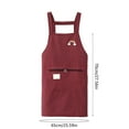 thumbnail image 3 of Eespoir Kitchen Cooking Cotton Breathable Apron, Kitchen Household Apron, Oil-proof & Antifoulant Apron, Adjustable Shoulder Straps, for Gardening, Baking, Washing, Red, 3 of 6