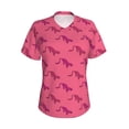 thumbnail image 2 of Uemuo Leopard Print Printed Women's Classic V-Neck T-Shirt - Soft, Breathable, Moisture-Wicking, Perfect for Casual, Office, Travel, and Everyday Wear-XX-Large, 2 of 5