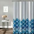 thumbnail image 2 of PRATYUS  Shower Curtain, Modern Geometric Shower Curtain Fabric Shower Curtain Water Resistant with Hooks for Bathroom Standard Size - Blue and White 36x72, 2 of 7