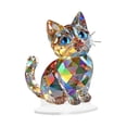 thumbnail image 3 of Estatua de gatos en miniatura Figura decorativa Craft lindo acrílico Ornamento de escultura moderna para la oficina de la oficina del festival Fiesta, 3 of 8