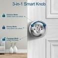thumbnail image 4 of Jowenia Smart Door Lock, Fingerprint Door Lock Knob with Lock & Key App Control, for Doors with Thickness of 33-55mm for Home, Cloakroom, Offices, Hotels, Bedroom - Silver, 4 of 12