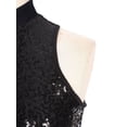 thumbnail image 6 of iiniim iiniim Women's Shiny Sequins Tassel Latin Jazz Dance Leotard Bodysuit Lyrical Costume Black XXL, 6 of 7