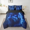 thumbnail image 3 of Manfei Safari Wolves 7-Piece Twin Bedding Sets,Jungle Wildlife Bedding Comforter Set,Blue Black Sheet Sets For Men Women,Breathable Home Decor Reversible, 3 of 9