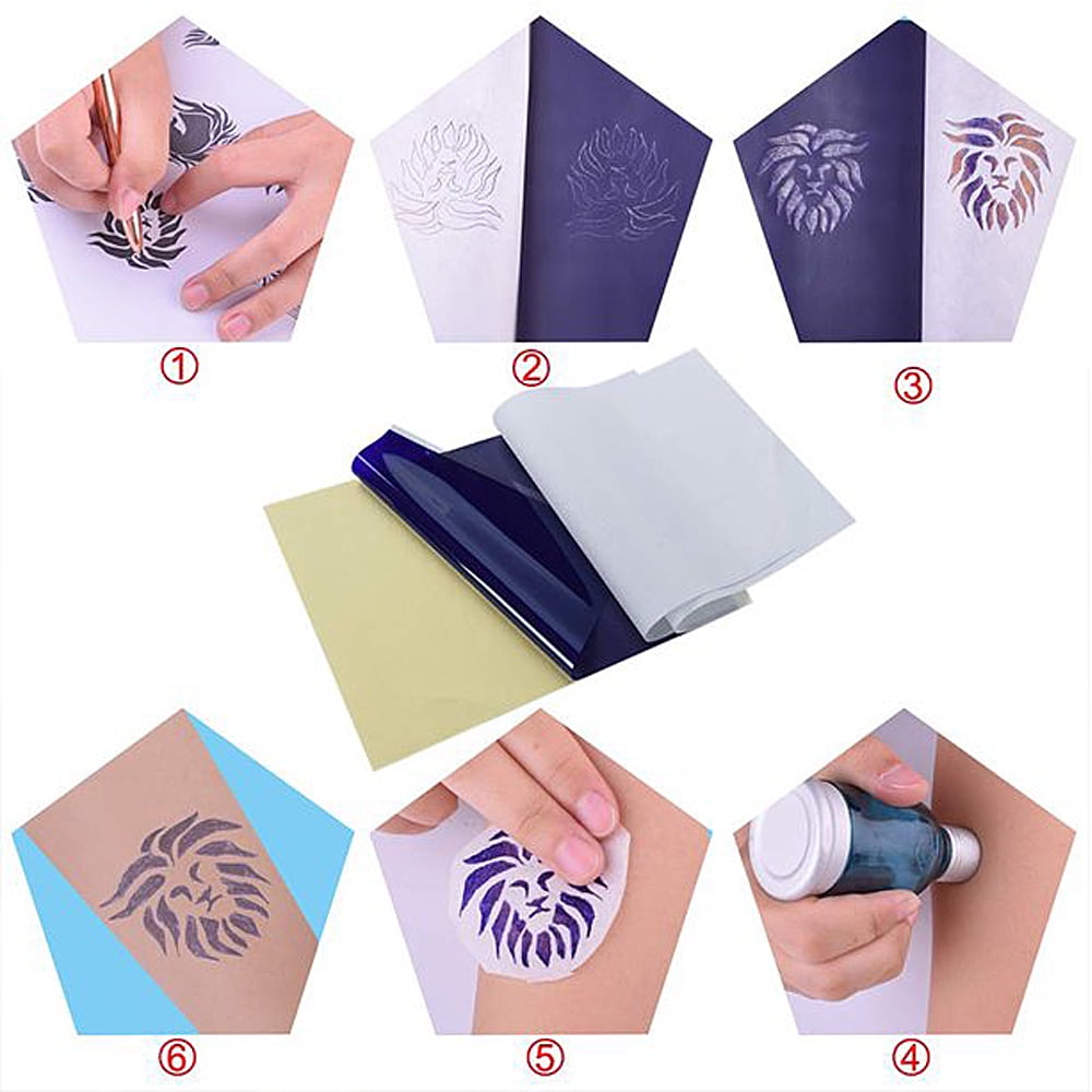 10 Sheets 4 Ply Tattoo Transfer Paper Spirit Master Stencil Carbon Thermal Tracing Copier Paper A4 size, Size: 10 Pcs