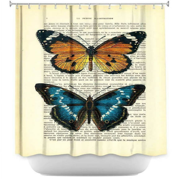 Shower Curtains - DiaNoche Designs by Madame Memento - Monarch Butterflies