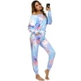 thumbnail image 2 of Uniexcosm Women’s Pajama Set Long Sleeve Top Pjs Lounge Sets with Pocket, 2 of 10
