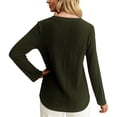 thumbnail image 4 of Long Sleeve Shirts for Women 2026 Spring Ribbed Crewneck Casual Basic Plain Tshirt Blouse Undershirt, 4 of 8
