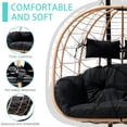 thumbnail image 6 of FKSLIFE Double Egg Chair with Stand Hammock Chair Cushion Outdoor Patio Wicker Loveseat Hanging Egg Chairs for 2 Persons, 6 of 7