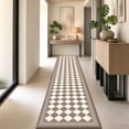 thumbnail image 4 of 2x8 Trellis Runner Rug,Hallway Runner Rug with Rubber Backing, Checkered Kitchen Non Skid Carpet Runners Washable Indoor Mat for Kitchen Entryway Bathroom Hallway, 4 of 7