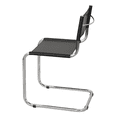 thumbnail image 5 of Breuer Chair Company Mart Stam Cantilever Side Chair w/ Chrome Steel Frame & Black Bonded Leather by Furnish Theory, 5 of 7