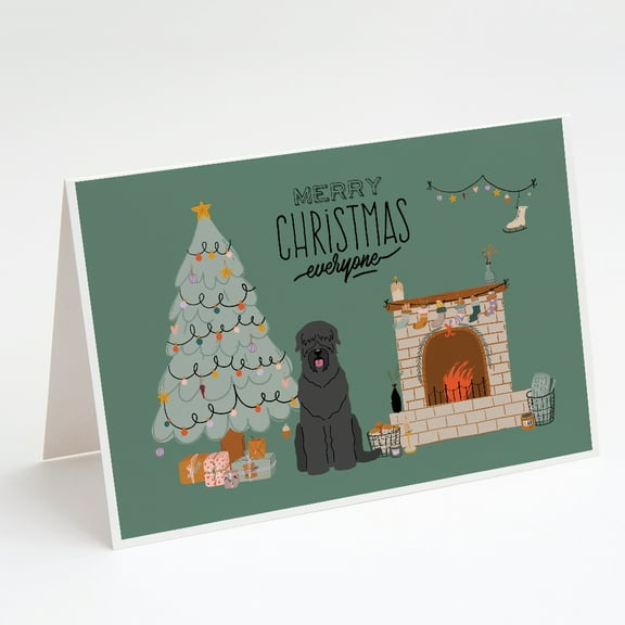 Black Russian Terrier Christmas Everyone Greeting Cards and Envelopes Pack of 8